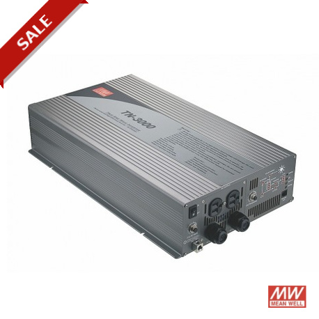 TN-3000-224B MEANWELL Inverter onda sinusoidale DC-AC con caricabatterie solare, batteria 24 VDC, Uscita 230..