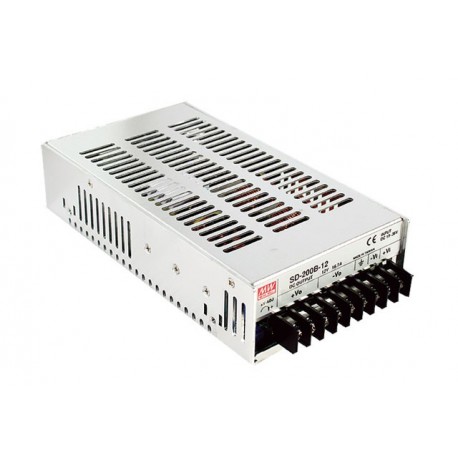 SD-200D-5 MEANWELL Convertidor CC/CC regulado con salida aislada, Entrada: 72-144VCC, Salida: 5VCC, 200W. Fo..