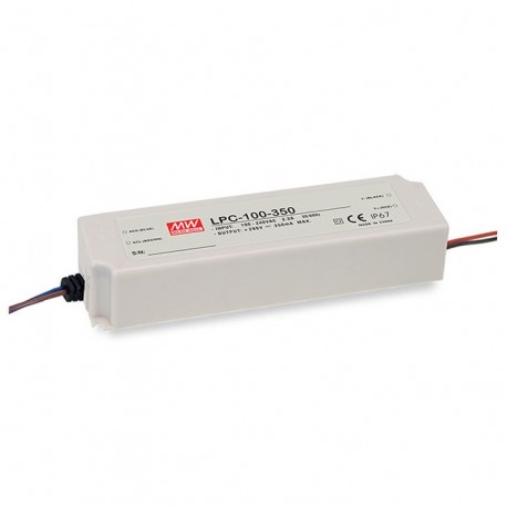 LPC-100-500 MEANWELL Driver de LED, Entrada: 90-264VCA, Saída: 500mA. 100W, Faixa de Tensão de 100-200V, cai..