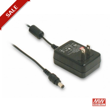 GS12U05-P1I MEANWELL Adattatore AC-DC a parete, Uscita 5VDC / 2A, jack USA