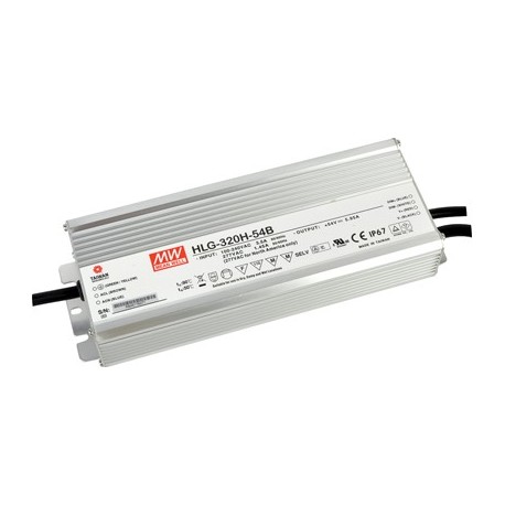 HLG-320H-12B MEANWELL AC-DC Single output LED driver Mix mode (CV+CC) with built-in PFC, Output 12VDC / 22A,..