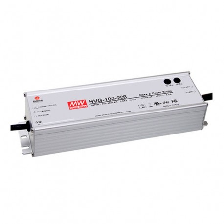 HVG-100-54B MEANWELL Driver LED AC-DC à sortie unique mode mixte (CV+CC), Sortie 1770mA. 95,5 W, 27-54V. IP6..