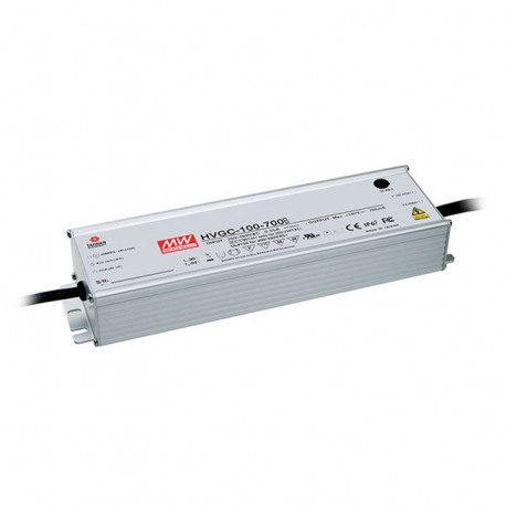 HVGC-100-350B MEANWELL Driver de LED, Entrada: 180-528VCA, Saída: 350mA. 99,7 W, Intervalo de Tensão 29-285V..