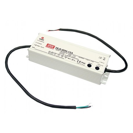 HLG-80H-24A MEANWELL AC-DC Single output LED driver Mix mode (CV+CC) with built-in PFC, Output 24VDC / 3.4A,..