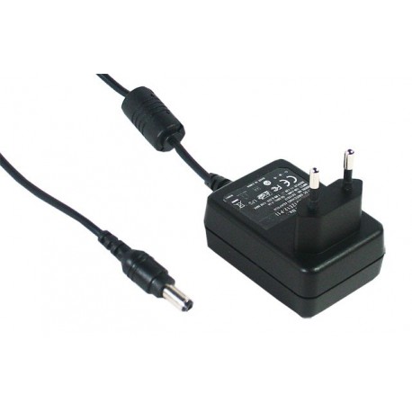 GS12E12-P1I MEANWELL Adaptador de alimentação de parede com saída 12VDC / 1A, tomada de entrada para a Europa