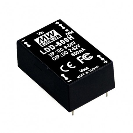 LDD-700H MEANWELL Driver LED DC-DC Step down à Courant Constant (CC), Entrée 9-56VDC, Sortie 0,7 A / 2-52VDC..