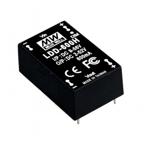 LDD-700H MEANWELL DC-DC Step down LED driver Constant Current (CC), Input 9-56VDC, Output 0.7A / 2-52VDC, PC..