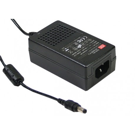 GS18A12-P1J MEANWELL AC-DC Industrial desktop adaptor with 3 pin IEC320-C14 input socket, Output 12VDC / 1.5..