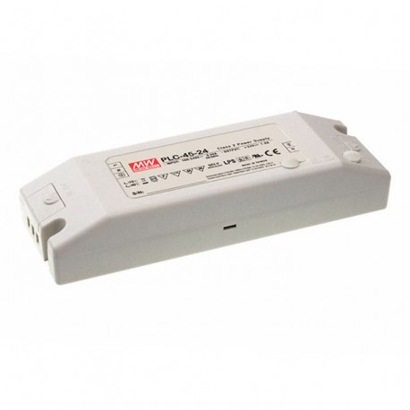 PLC-45-27 MEANWELL AC-DC Single output LED driver Constant Current (CC), Output 27VDC / 1.7A, I/O screw term..