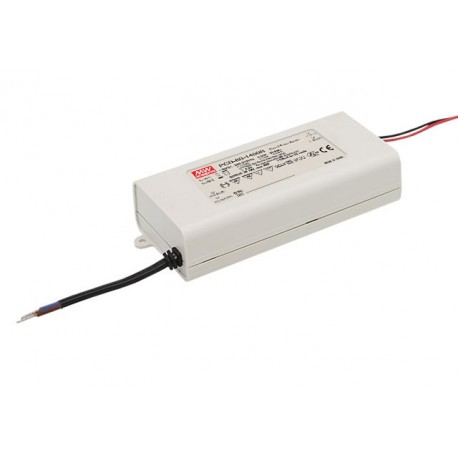 PCD-60-1050B MEANWELL Driver de LED, Entrada: 180-295VCA, Saída: 1050mA. 59,8 W, Intervalo de Tensão 34-57V ..