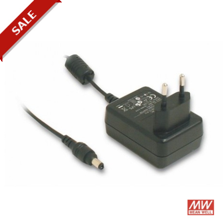 GS12E07-P1I MEANWELL Adaptador de alimentação de parede com saída 7VDC / 1.6 A, tomada de entrada para a Eur..