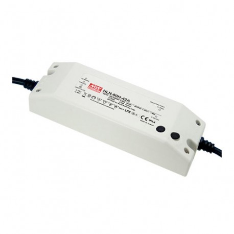 HLN-80H-24A MEANWELL AC-DC Single output LED driver Mix mode (CV+CC), Output 24VDC / 3.4A, IP64, cable outpu..