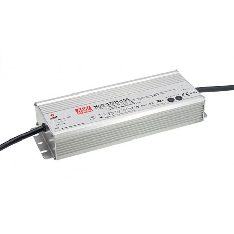 HLG-320H-30A MEANWELL AC-DC Single output LED driver Mix mode (CV+CC) with built-in PFC, Output 30VDC / 10.7..