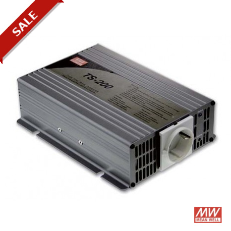 TS-200-112B MEANWELL Sinuswandler DC/AC mit Akkulader 12 VDC/20A, Ausgang 110VAC, 200W, AC-Ausgangsbuchse EU