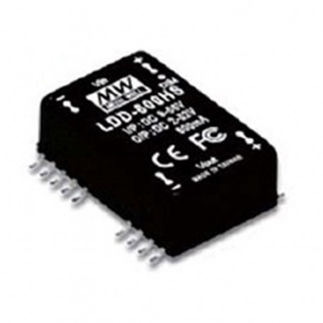 LDD-500HS MEANWELL DC-DC Step down LED driver Constant Current (CC), Input 9-56VDC, Output 0.5A / 2-52VDC, P..