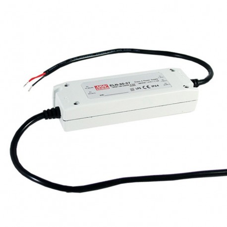 ELN-30-24D MEANWELL AC-DC Single output LED driver Mix mode (CV+CC), Output 24VDC / 1.25A, Dimming with 1-10..