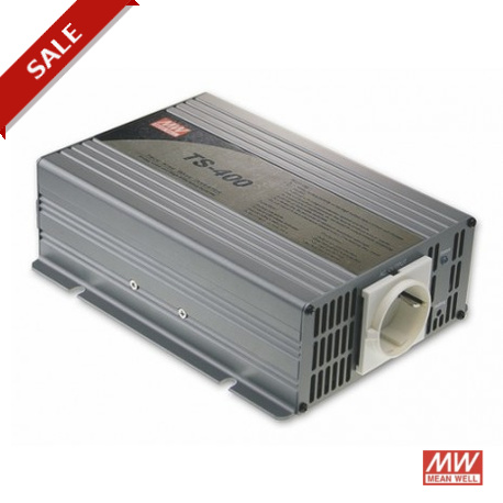 TS-400-112A MEANWELL True Sine Wave DC-AC Power Inverter, battery 12VDC/40A, Output 110VAC, 400W, USA AC Out..