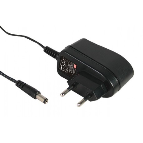 GSM06E12-P1J MEANWELL Adaptador de parede, Entrada: 85-264VCA, Saída: 12VDC, 0,5 A. 6W. Ficha europeia. Legi..