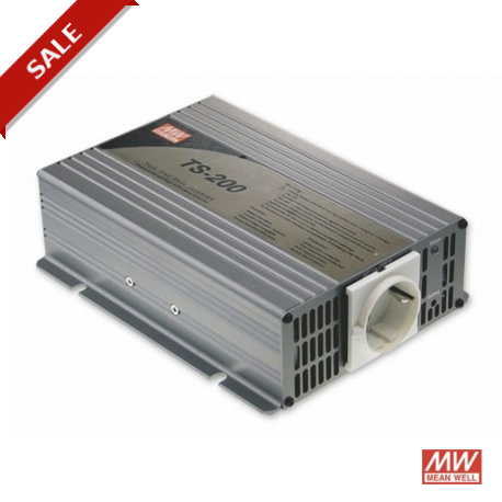 TS-200-124A MEANWELL Inverter DC-AC onda sinusoidale pura, batteria 24V/10A, Uscita 110VAC, 200W, Uscita AC ..