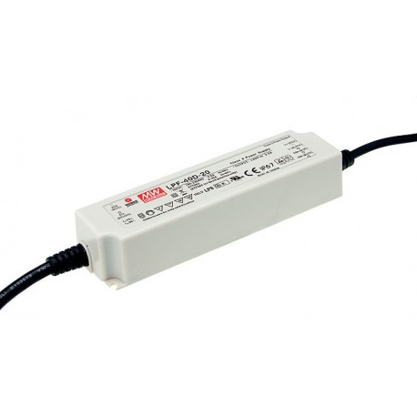 LPF-40D-48 MEANWELL AC-DC Single output LED driver Mix mode (CV+CC), Output 48VDC / 0.84A, cable output, Dim..