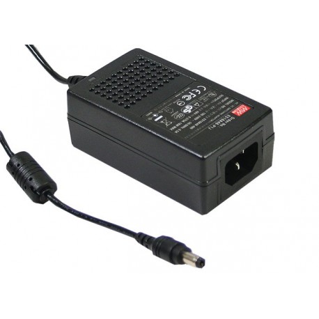 GS18A15-P1J MEANWELL AC-DC Industrial desktop adaptor with 3 pin IEC320-C14 input socket, Output 15VDC / 1.2..