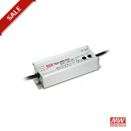 HLG-40H-36D MEANWELL Driver LED, Entrada: 90-305VCA, Salida: 1120mA. 40,3W, Rango Tensión 21,6-36V. IP67. Re..