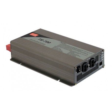 TS-700-212B MEANWELL True Sine Wave DC-AC Power Inverter, battery 12VDC/75A, Output 230VAC, 700W, EU AC Outp..