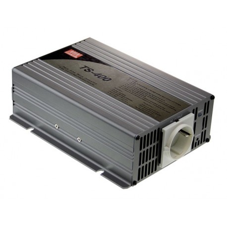 TS-400-212B MEANWELL Sinuswandler DC/AC mit Akkulader 12 VDC, Ausgang 230VAC, 400W, AC-Ausgangsbuchse EU, Sp..