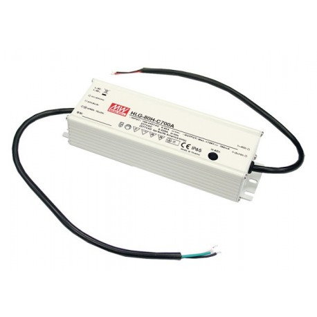 HLG-80H-C350A MEANWELL Driver LED, Entrada: 90-305VCA, Salida: 350mA. 89,9W Rango Tensión 128-257V, Potenció..