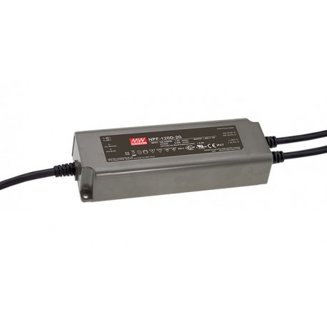 NPF-120D-20 MEANWELL LED-Driver, Konstantstrom (CC) mit aktivem PFC, 20VDC, 6A, Abschwächungsfunktion 3-in-1