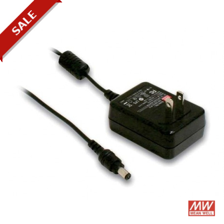 GS12U15-P1I MEANWELL Adattatore AC-DC a parete, Uscita 15VDC / 0.8 A, presa USA