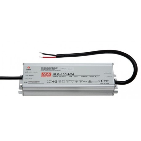 HLG-150H-42 MEANWELL AC-DC Single output LED driver Mix mode (CV+CC) with built-in PFC, Output 42VDC / 3.6A,..