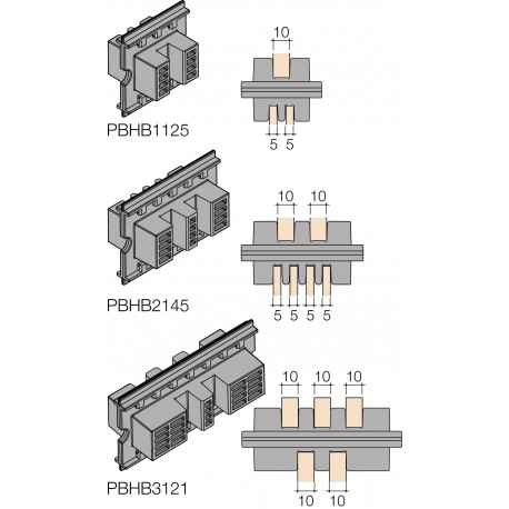 PBHB2145 ABB Soportes aislantes para barras, A75,24ud