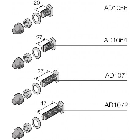 AD1064 ABB JUNCTION SCREW L 27 FLAT BARS 10MM