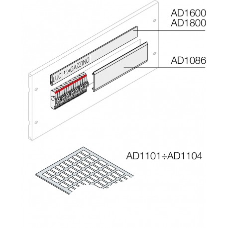AD1102 ABB Etiquetas 2 mód.15x27mm,192 ud