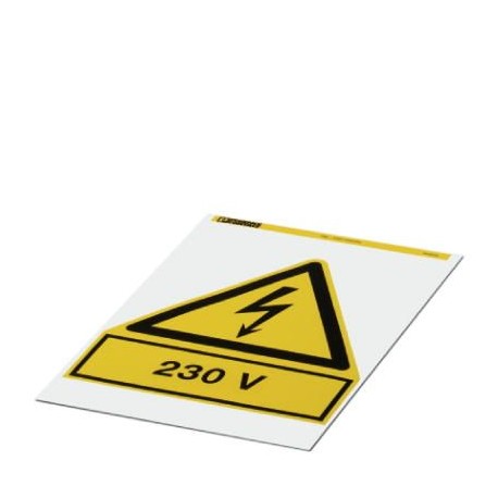 PML-W202 (200X200) 0830440 PHOENIX CONTACT Placa de aviso, Codo, amarillo, Rotulado: Rayo con flecha e impre..
