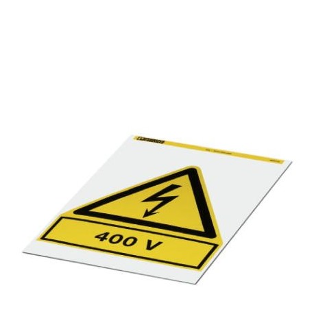 PML-W203 (200X200) 0830444 PHOENIX CONTACT Placa de aviso, Elbow, amarelo, rotulada: Ray seta e impressão: 4..