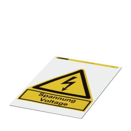 PML-W201 (200X200) 0830457 PHOENIX CONTACT Etiquette d'avertissement, Feuille, jaune, repéré: Symbole éclair..