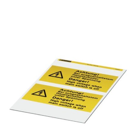 PML-W301 (200X100) 0830464 PHOENIX CONTACT Etiquette d'avertissement, Feuille, jaune, repéré: Symbole éclair..