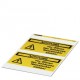 PML-W302 (200X100) 0830468 PHOENIX CONTACT Placa de aviso, Elbow, amarelo, rotulada: Ray com seta e aviso em..