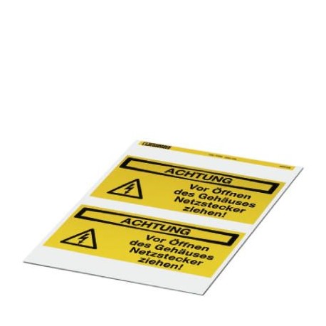 PML-W302 (200X100) 0830468 PHOENIX CONTACT Etiquette d'avertissement, Feuille, jaune, repéré: Symbole éclair..