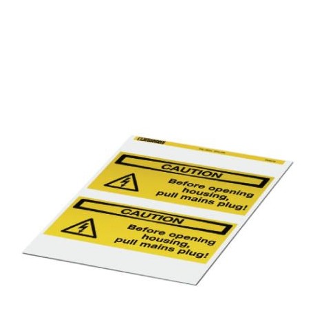 PML-W303 (200X100) 0830472 PHOENIX CONTACT Etiquette d'avertissement, Feuille, jaune, repéré: Symbole éclair..