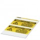 PML-W304 (200X100) 0830476 PHOENIX CONTACT Placa de aviso, Elbow, amarelo, rotulada: Ray com seta e aviso em..
