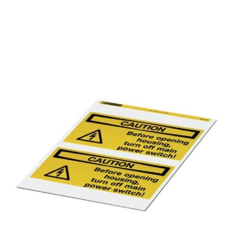 PML-W305 (200X100) 0830480 PHOENIX CONTACT Предупреждающая этикетка, лист, желтый, с надписью: вспышка молни..