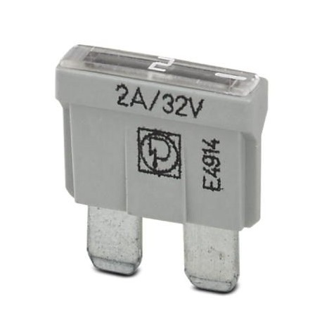 SI FORM C 2 A 0913689 PHOENIX CONTACT Flat-type plug-in fuse, type C, color code: gray, nominal current: 2 A