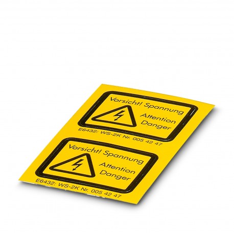 WS-2K 1004513 PHOENIX CONTACT Etiquette d'avertissement