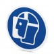 PML-M105 (D200) 1014151 PHOENIX CONTACT placa obrigação, Elbow, azul, rotulada: Use proteção para o rosto, t..