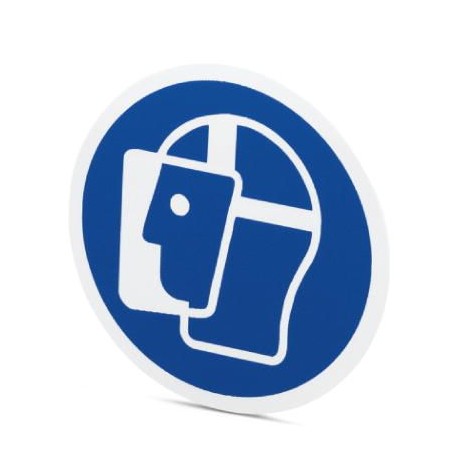 PML-M105 (D200) 1014151 PHOENIX CONTACT placa obrigação, Elbow, azul, rotulada: Use proteção para o rosto, t..