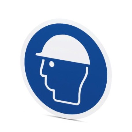 PML-M106 (D50) 1014152 PHOENIX CONTACT Placa de obligación, Codo, azul/blanco, rotulado: Utilizar casco prot..