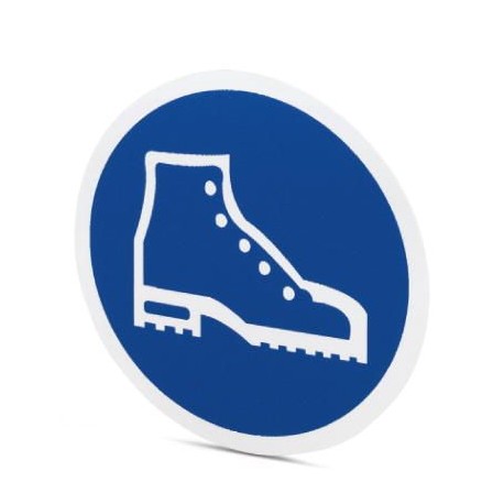 PML-M113 (D200) 1014175 PHOENIX CONTACT placa obrigação, Elbow, azul, rotulada: Usar sapatos de segurança, t..